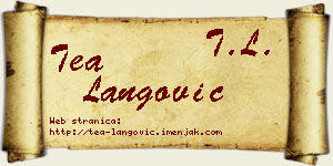 Tea Langović vizit kartica